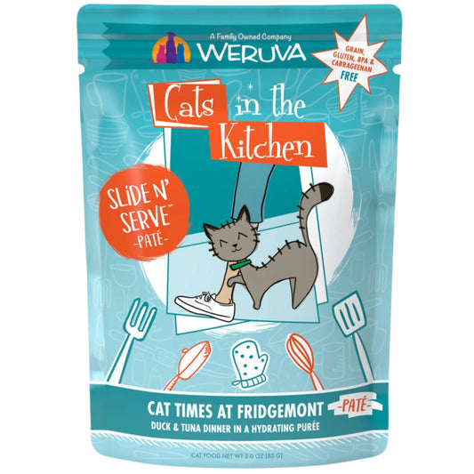 Cats In The Kitchen Slide N Serve Cat Times at Fridgemont Duck and Tuna Dinner 3oz. Pouch (Case of 12)