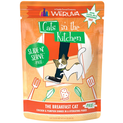 Cats In The Kitchen Slide N Serve The Breakfast Cat Chicken and Pumpkin Dinner 3oz. Pouch (Case of 12)