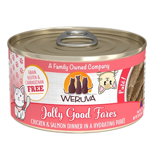 Weruva Cat Pate Jolly Good Fares Chicken and Salmon Dinner 3oz. (Case of 8)