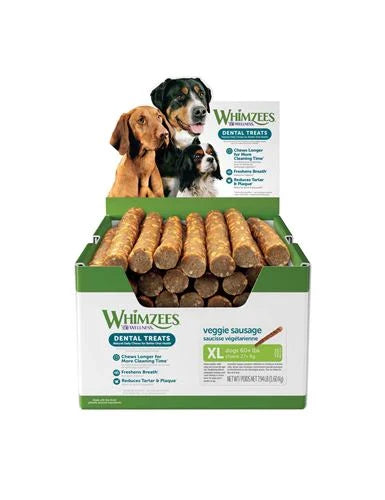 Whimzees Bulk Box Veggie Sausage Xl 30 Ct