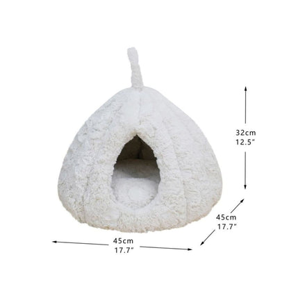 PetPals Rose Hut Pet Bed Ivory 17.7 in
