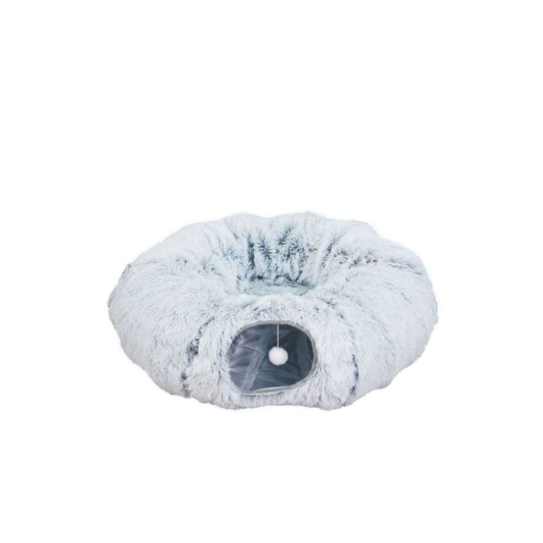 PetPals Khione 2-in-1 Cat Tunnel & Bed Grey 33.4 in