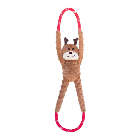 Zippypaws Holiday Ropetugz Reindeer Brown Large