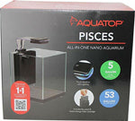 Aquatop PISCES All-in-one Nano Cube Glass Aquarium Kit Black, Clear 5 gal
