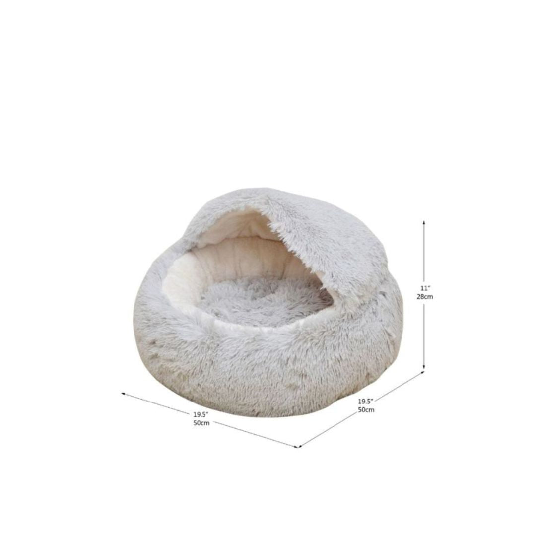 PetPals Igloo Pet Bed Pearl Grey 19.5 in