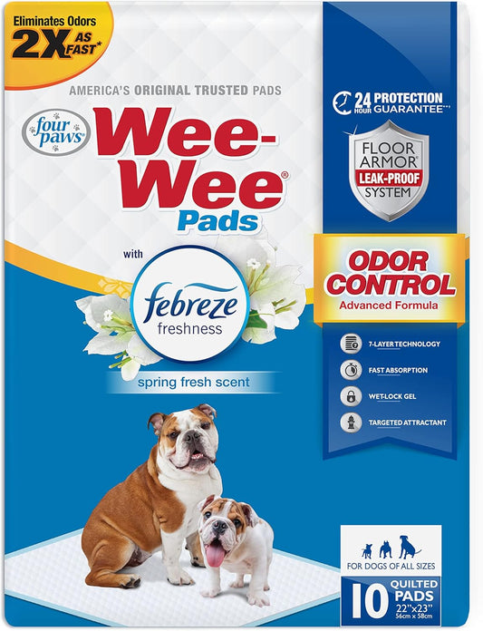 Four Paws Four Paws Wee-Wee Odor Control Dog Training Pads with Febreze Freshness Febreze Freshness 1ea/10 ct
