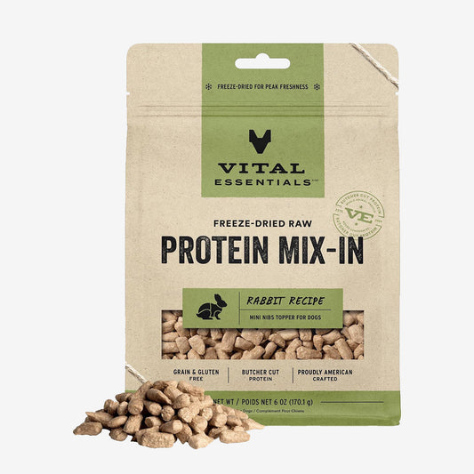 Vital Essentials Dog Freeze Dried Topper Rabbit 6oz.