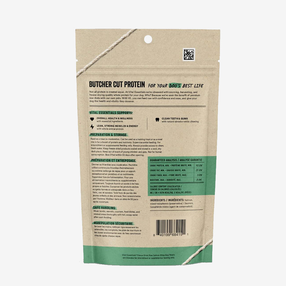 Vital Essentials Dog Freeze Dried Topper Salmon 6oz.
