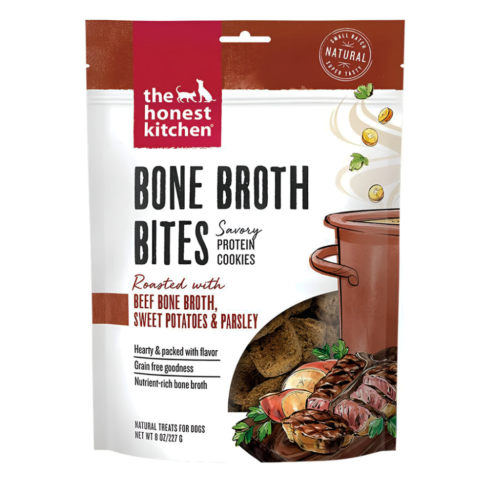 The Honest Kitchen Dog Bone Broth Bites Beef With Sweet Potato And Parsely 8oz.