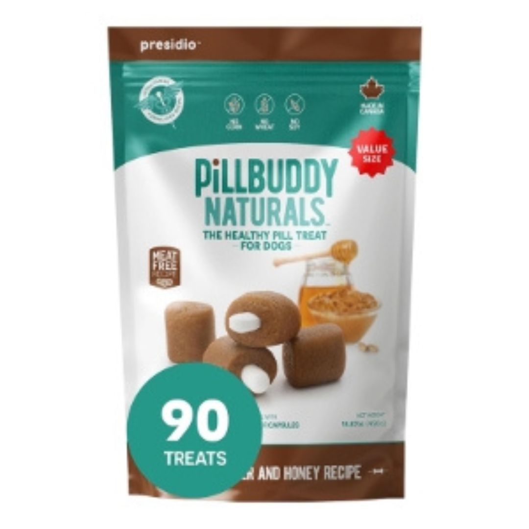 Presidio Dog Pill Buddy Natural Peanut Butter & Honey 90 Count