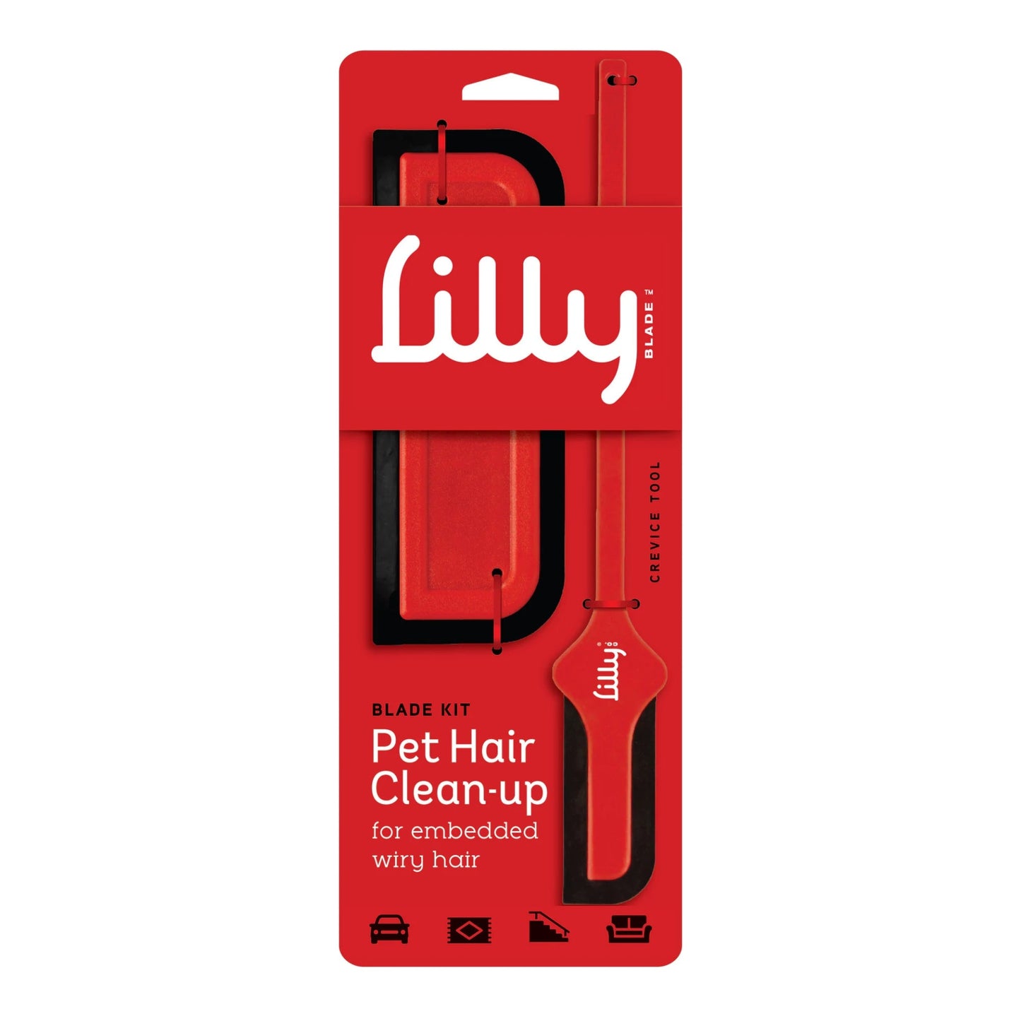 Lilly Brush Pet Hair Clean-Up Blade Kit Red Large