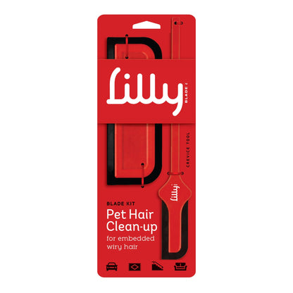 Lilly Brush Pet Hair Clean-Up Blade Kit Red Large
