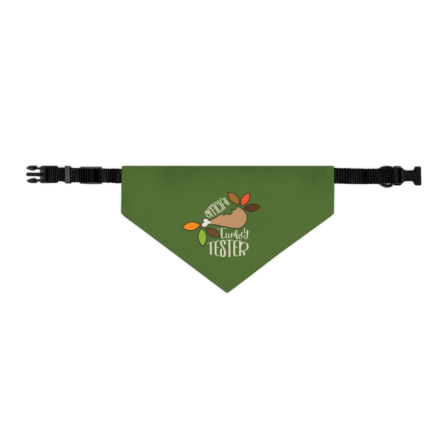 Official Turkey Tester Dark Green Pet Bandana Collar