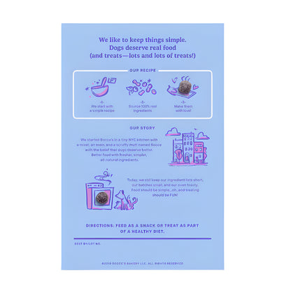 Bocces Dog Crispies Peanut Butter And Blueberry 10oz.