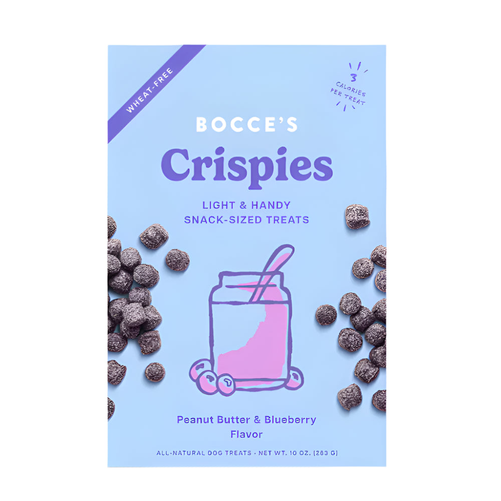 Bocces Dog Crispies Peanut Butter And Blueberry 10oz.