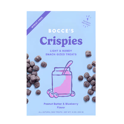 Bocces Dog Crispies Peanut Butter And Blueberry 10oz.