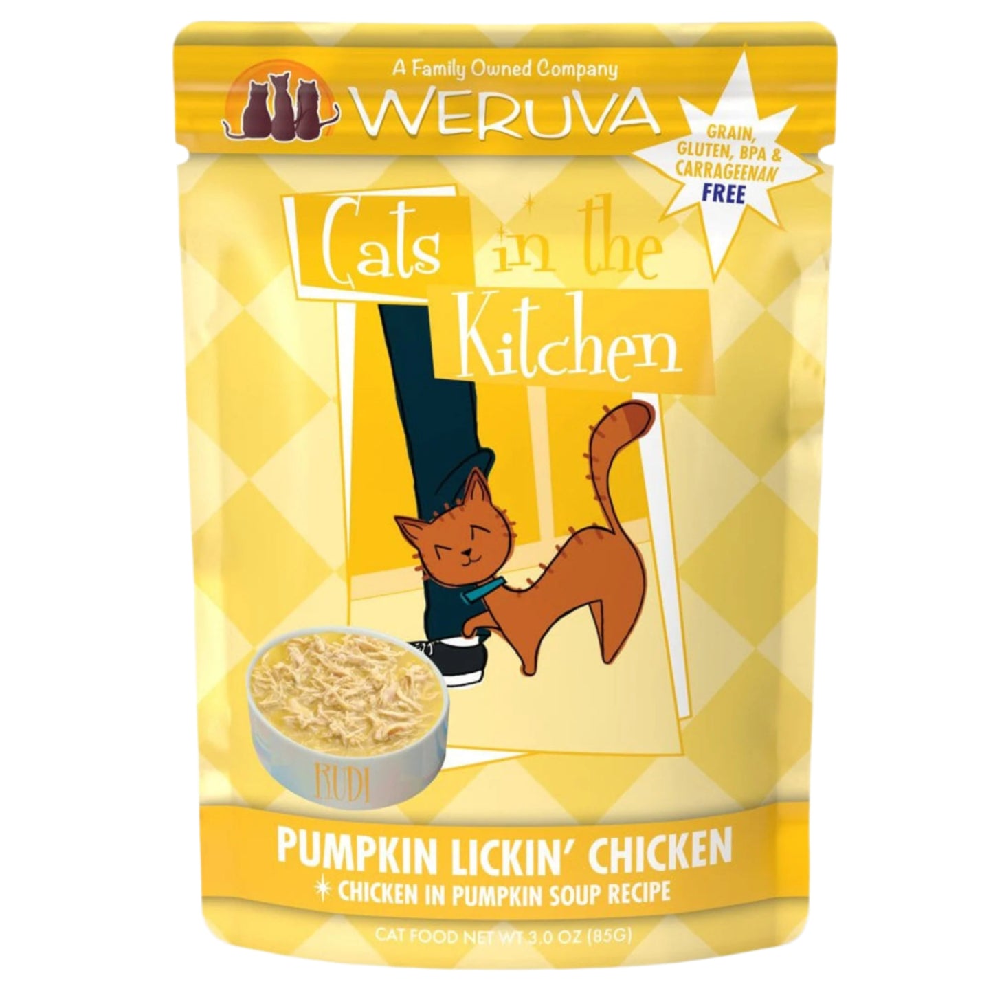 Cats In The Kitchen Pumpkin Licking Chicken in Pumpkin Soup 3oz. Pouch (Case of 12)