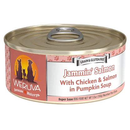 Weruva Dog Jammin Salmon With Chicken And Salmon In Pumpkin Soup 5.5oz. (Case of 24)