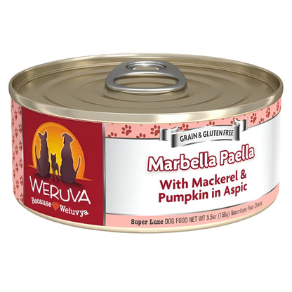 Weruva Dog Marbella Paella with Mackerel and Pumpkin in Aspic 5.5oz. (Case of 24)
