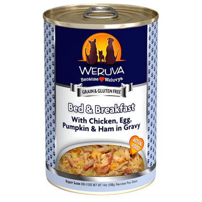 Weruva Dog Bed And Breakfast With Chicken; Egg; Pumpkin And Ham In Gravy 14oz. (Case of 12)