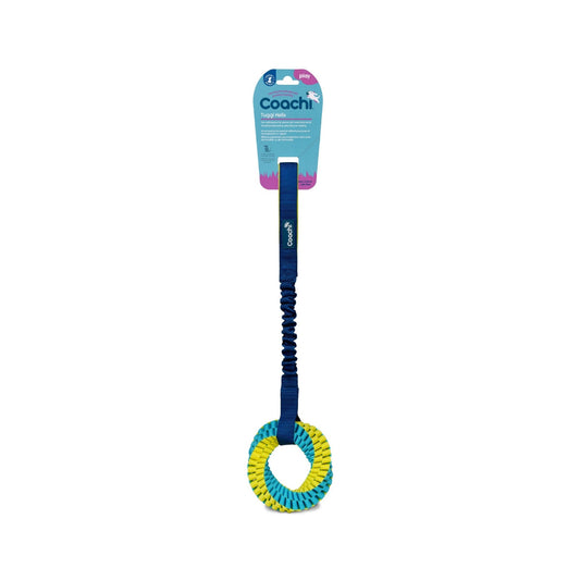 Coachi Tuggi Elastic Helix Super Tough Tug Toy Lime/Navy Large