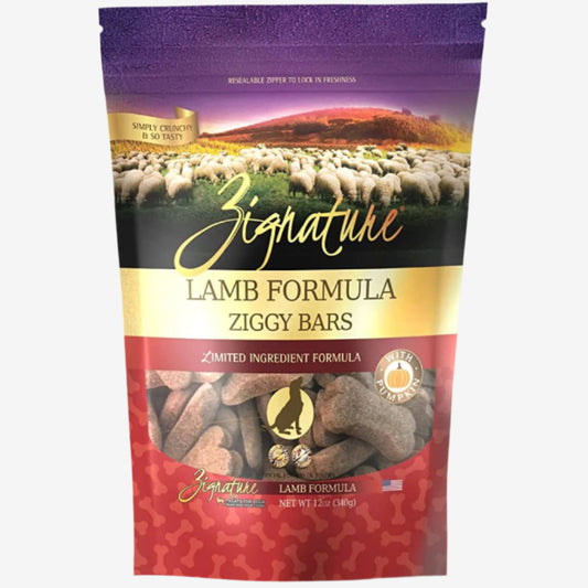 Zignature Dog Ziggy Bar Treat Lamb 12oz.