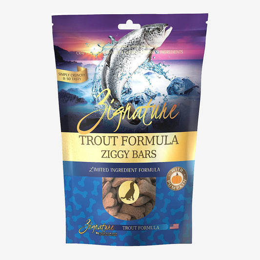 Zignature Dog Ziggy Bar Treat Trout 12oz.