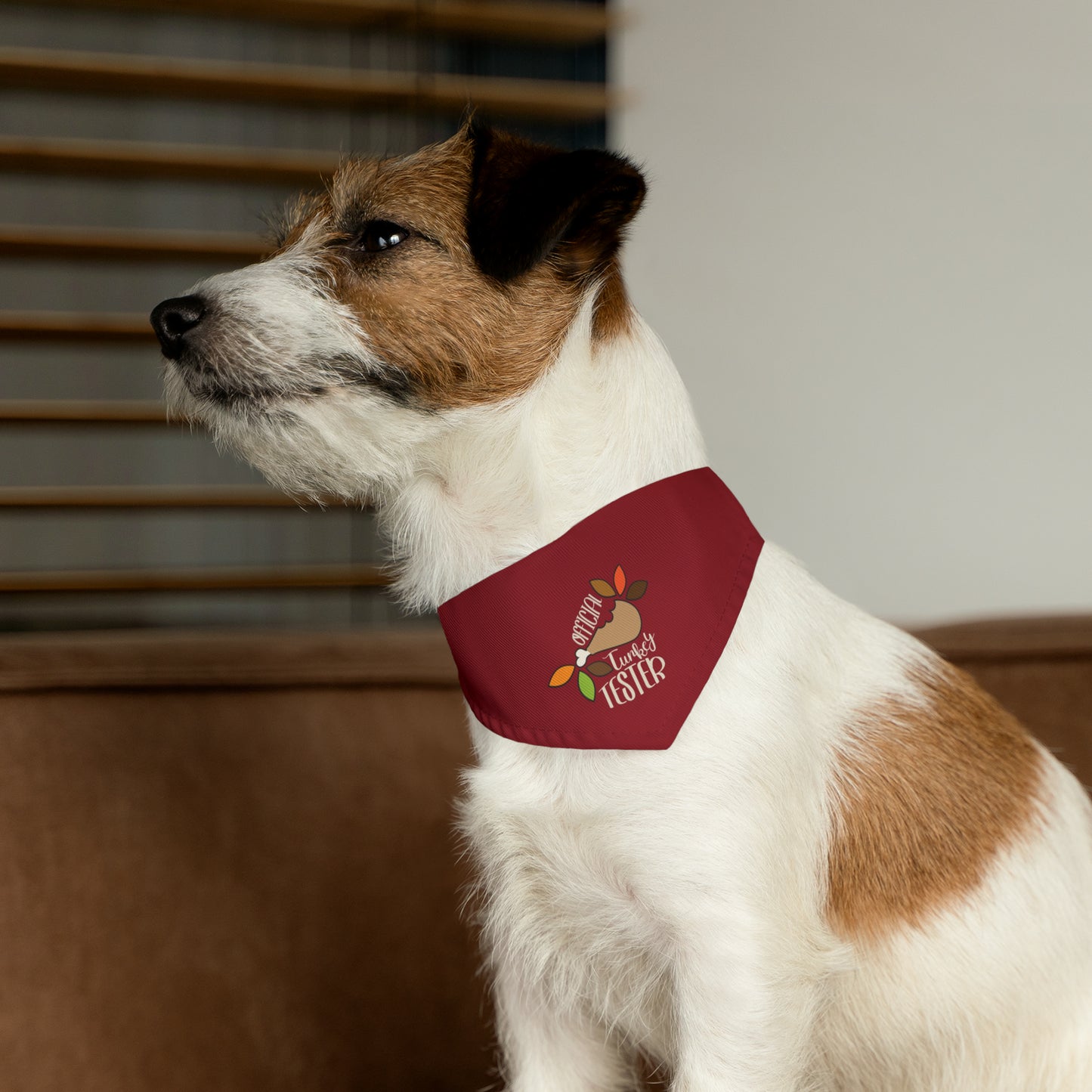 Official Turkey Tester Dark Red Pet Bandana Collar