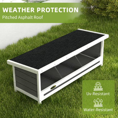 PawHut Wood Nesting Boxes Chicken Coop Accessories for Up to 3 Chickens, with Asphalt Roof, Gray