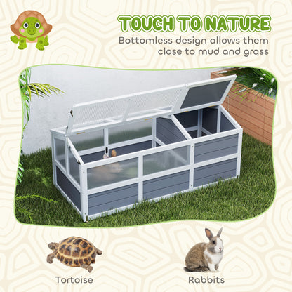 PawHut Bottomless Outdoor Pet Habitat with Sun Panels for reptiles