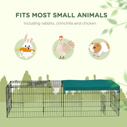 PawHut 73" Outdoor Playpen for Rabbits, Chickens, Chinchillas – Green