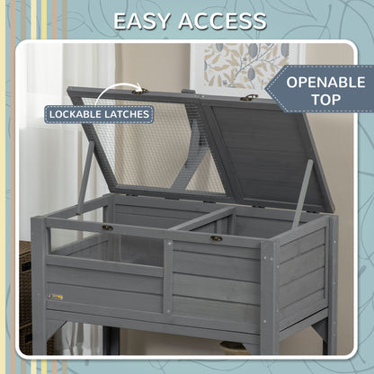 PawHut Tortoise Habitat with Shelf Storage Tortoise Gift Accessory with Weather Protection for Indoor, Gray