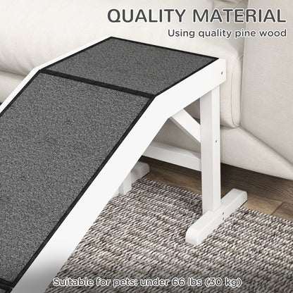 PawHut 60" Pet Ramp for Dogs & Cats with Non-Slip Carpet, White