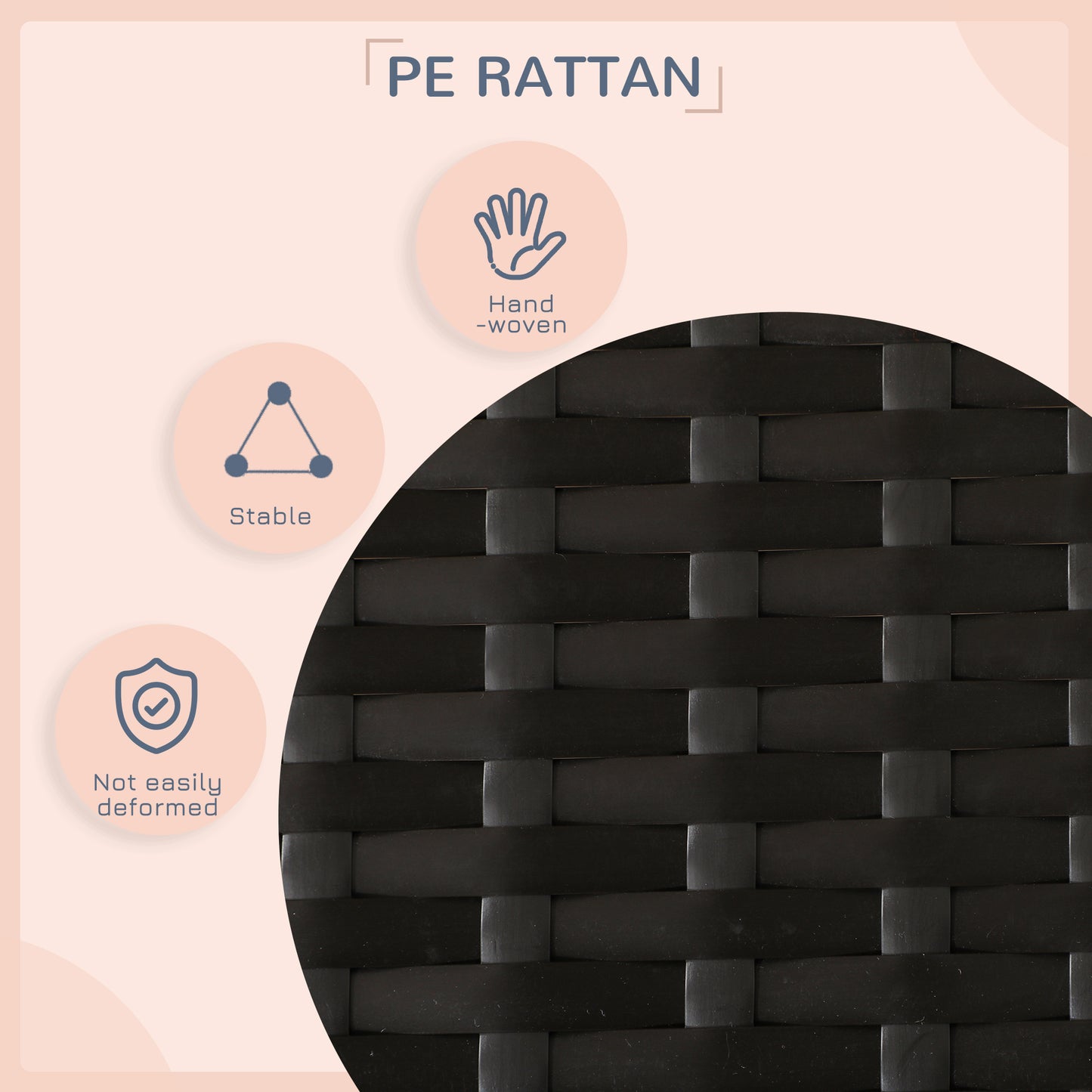 PawHut Outdoor Dog Shelter with Wheels, Portable Wicker Animal Shelter for Small and Medium Sized Dogs, Dark Brown