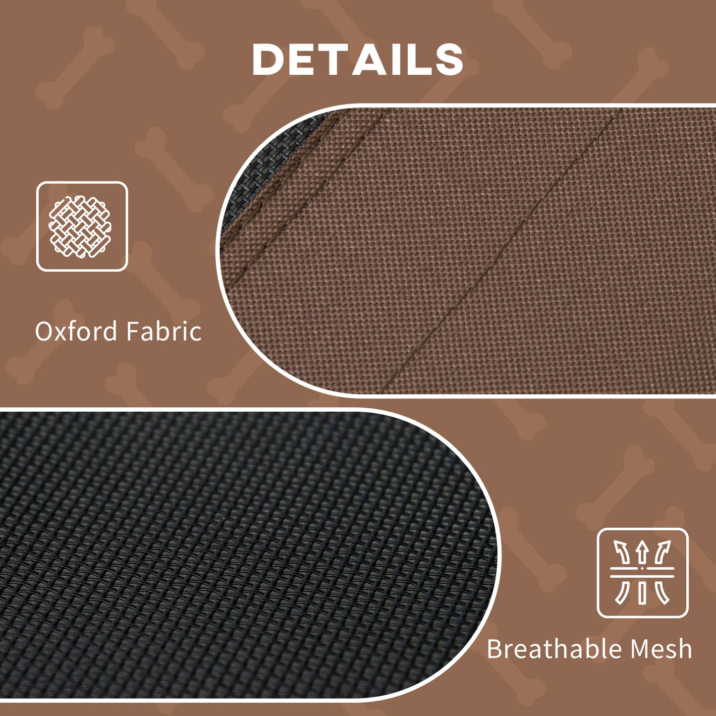 PawHut 48" x 36" Elevated Portable Dog Cot Cooling Pet Bed with UV Protection Canopy Shade, Coffee