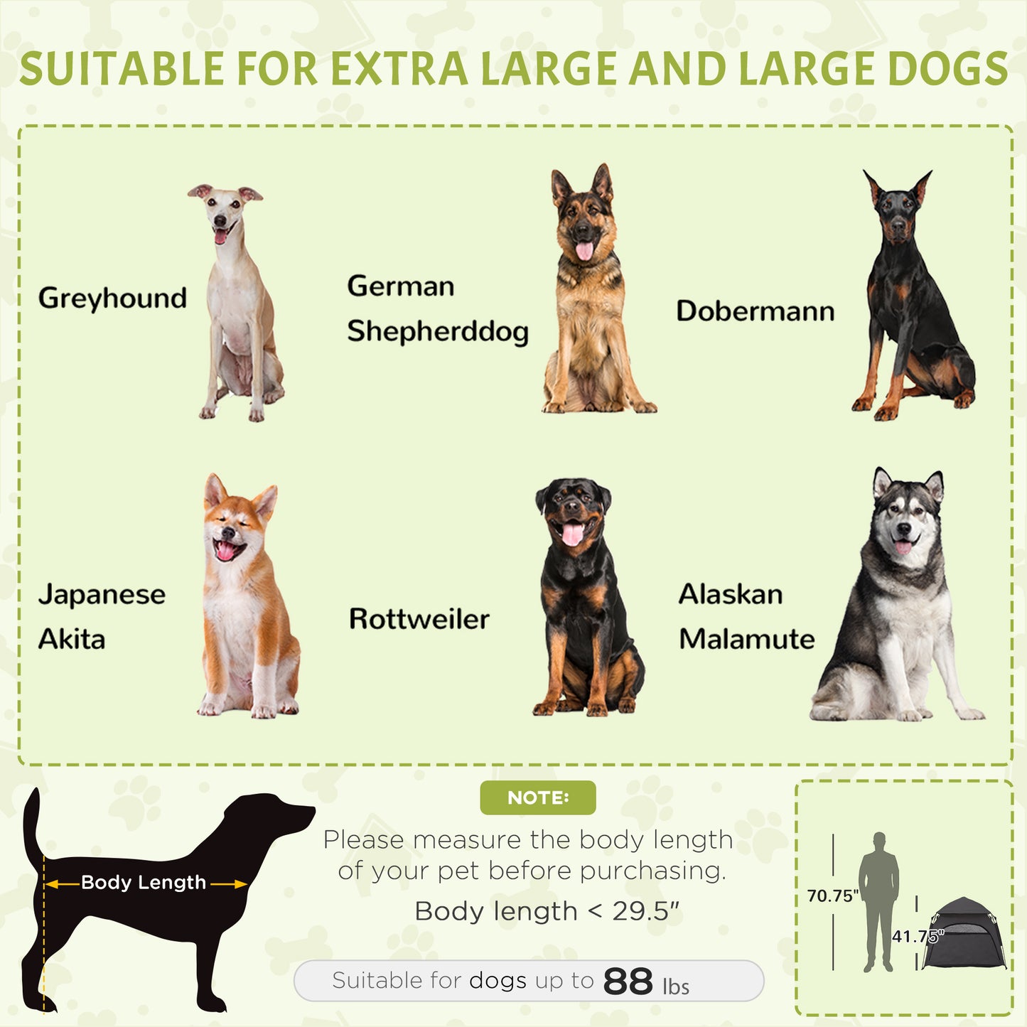 PawHut Pop Up Dog Tent for Extra Large and Large Dogs with Carry Bag, for Beach, Backyard, Home, Dark Gray