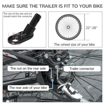 2 in 1 Bike Trailer with Aluminum Frame, Quick Release Wheels, Safety Leash, Anti-Slip Mat for Medium Dogs, Red
