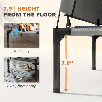 PawHut Elevated Dog Cot w/ Mesh Canopy & Cooling Pad – 36"