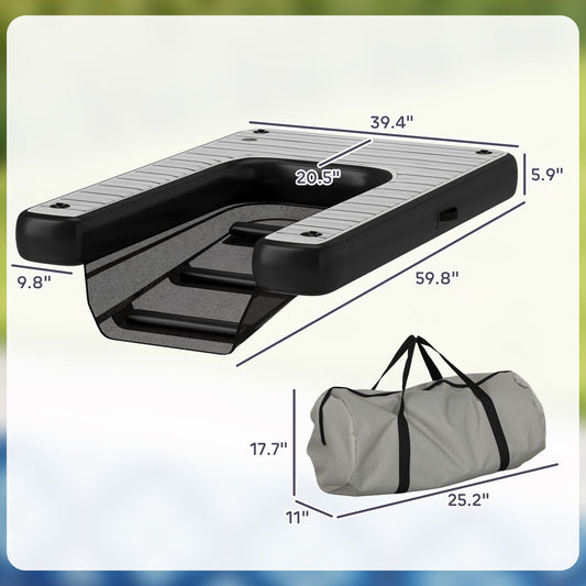 PawHut Inflatable Dog Boat Ramp – Non-Slip, For Boats, Docks & Lakes