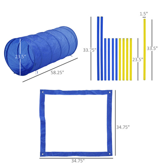 PawHut Backyard Competitive Dog Agility Training Kit Obstacle Course Equipment