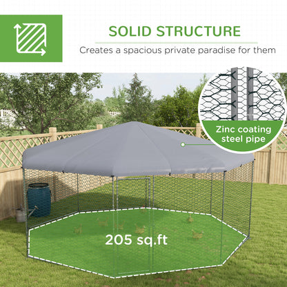PawHut 17.1 ft x 15.7 ft Chicken Run for 19-25 Chickens with Cover