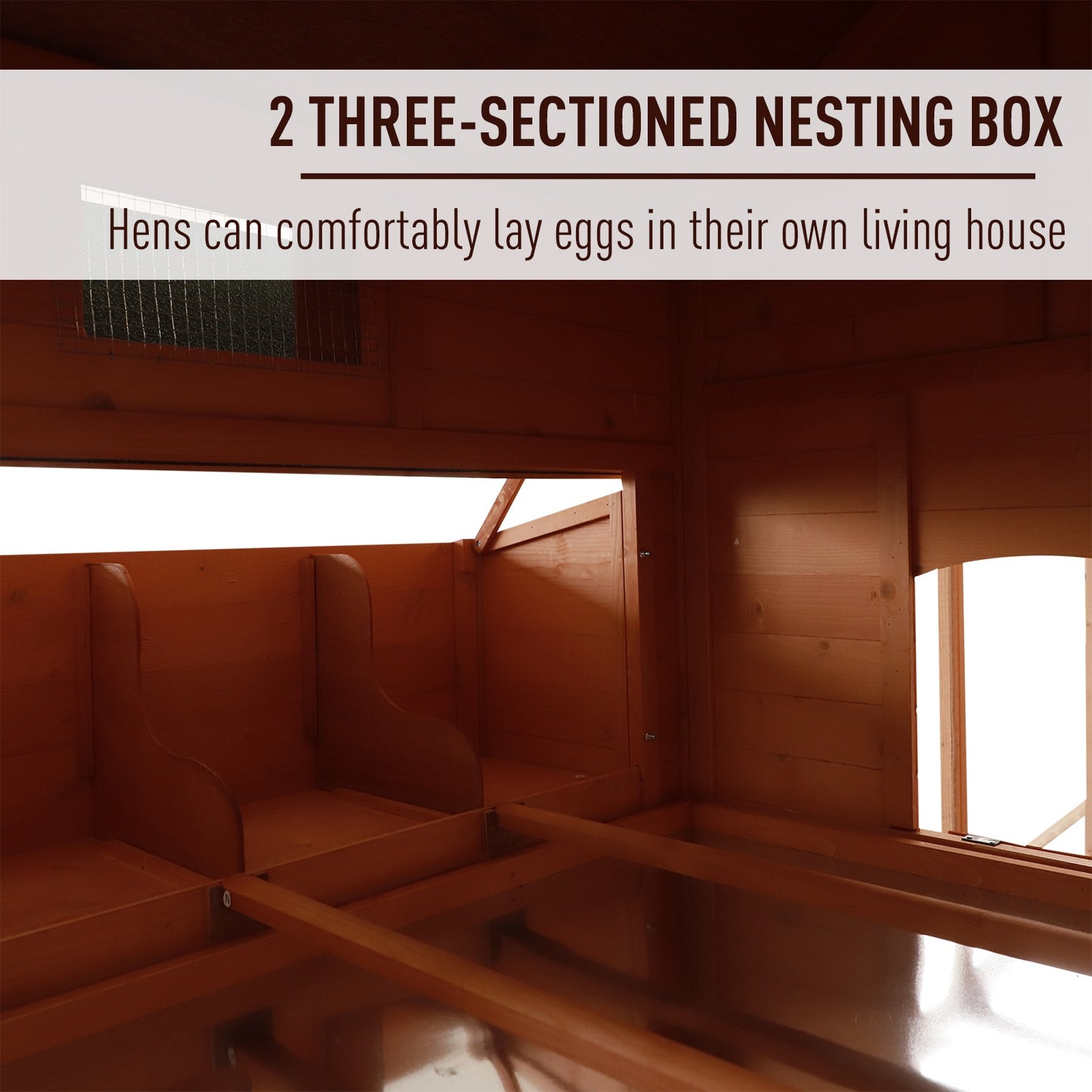 PawHut 136.5" Chicken Coop Wooden Large Chicken House Deluxe Rabbit Hutch Lockable Poultry Hen Cage Backyard with Nesting Box and Run
