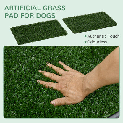 PawHut 2 Pack Artificial Dog Grass Pad with Tray for Potty Training Dogs, 26" x 16"
