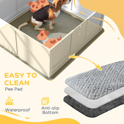 PawHut Whelping Box for Puppies with Pee Pad, Pig Rail, Adjustable Door for Small, Medium & Large Breed Dogs Birth, 49" x 48"