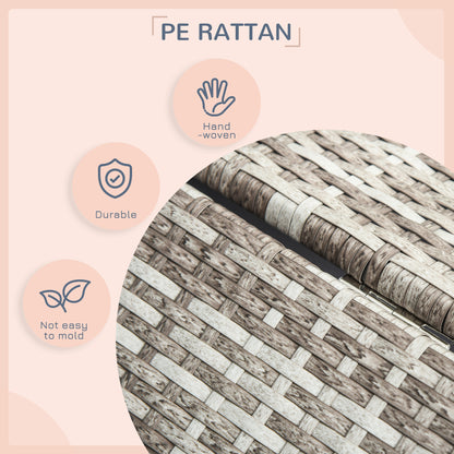 PawHut Wicker Dog House Elevated Raised Rattan Bed with Removable Cushion Lounge, Charcoal Gray