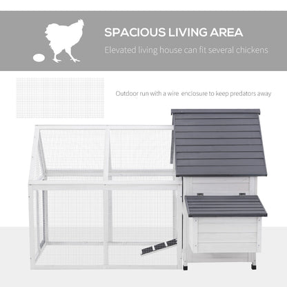 PawHut 48" Wood Outdoor Chicken Coop House with Nesting Box