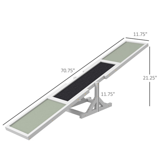 PawHut Wooden Dog Agility Seesaw for Training and Exercise, White