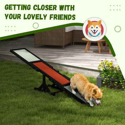 PawHut Wooden Dog Agility Seesaw for Training and Exercise, Black