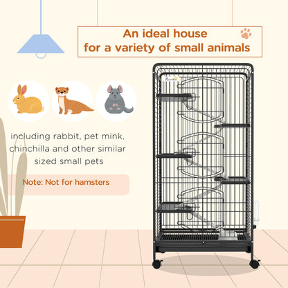 PawHut 6 Levels Small Animal Cage for Dwarf Rabbits, Pet Mink, and Chinchillas