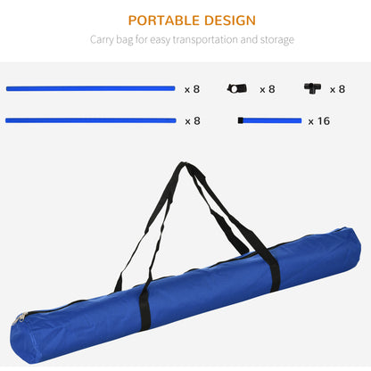 PawHut 4 Piece Dog Agility Starter Kit with Adjustable Height Jump Bars, Included Carry Bag & Displacing Top Bar - Blue